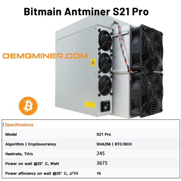 ANTMINER S21 Pro 245T - Image 3