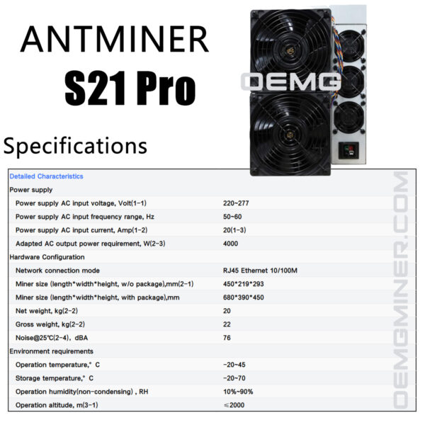 ANTMINER S21 Pro 245T - Image 4